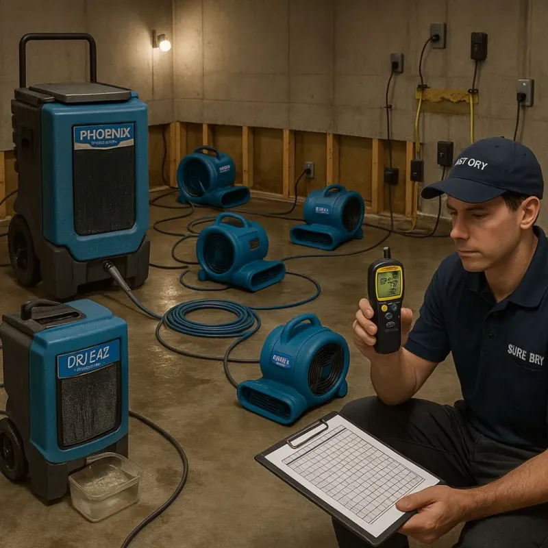 Structural Drying and Dehumidification process in Kings Park, VA